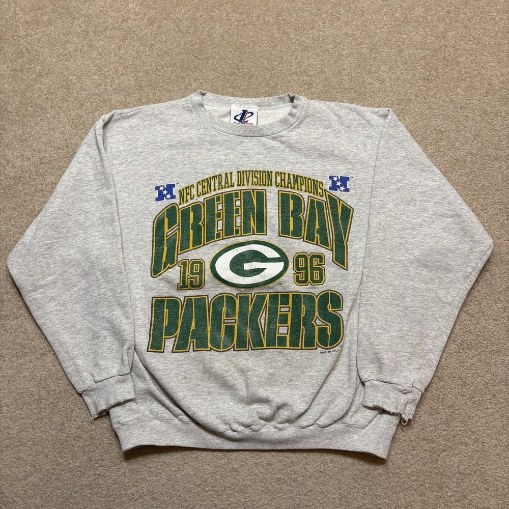 Vtg Green Bay Packers Sweatshirt Mens Medium Gray‎ NFL Football Logo Athletic